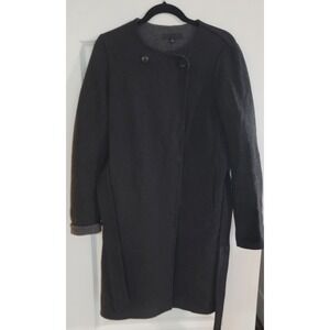UNIQLO Women's Double Face Grey Wool Blend Long Coat Wrap Size‎ Medium
